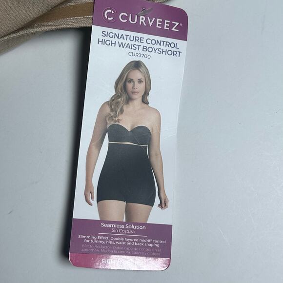 Curveez High Waist Signature Control Shaping Boy Shorts New L Large New - Picture 7 of 8